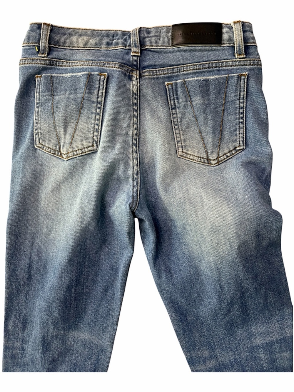 Victoria Beckham Medium Wash Distressed Skinny Jeans Premium Luxury - Picture 4 of 5